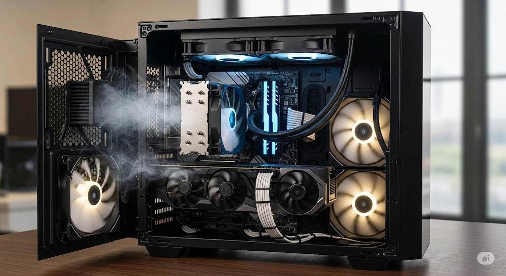 PCケースのサイドパネルを開けっ放しにする効果とは