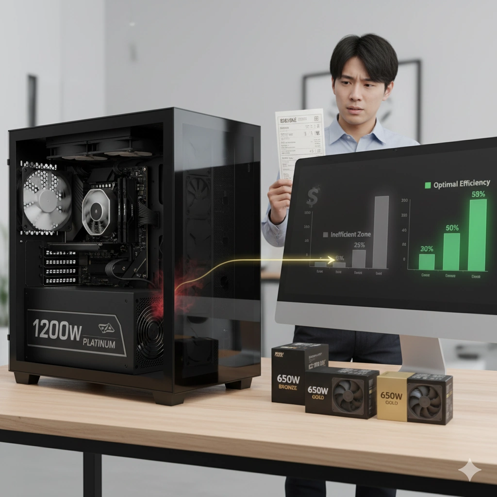 PC電源の容量が大きすぎるのは損？