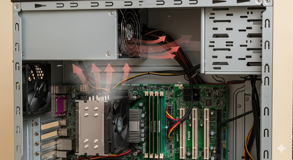 PCケースの電源が上にあるメリット