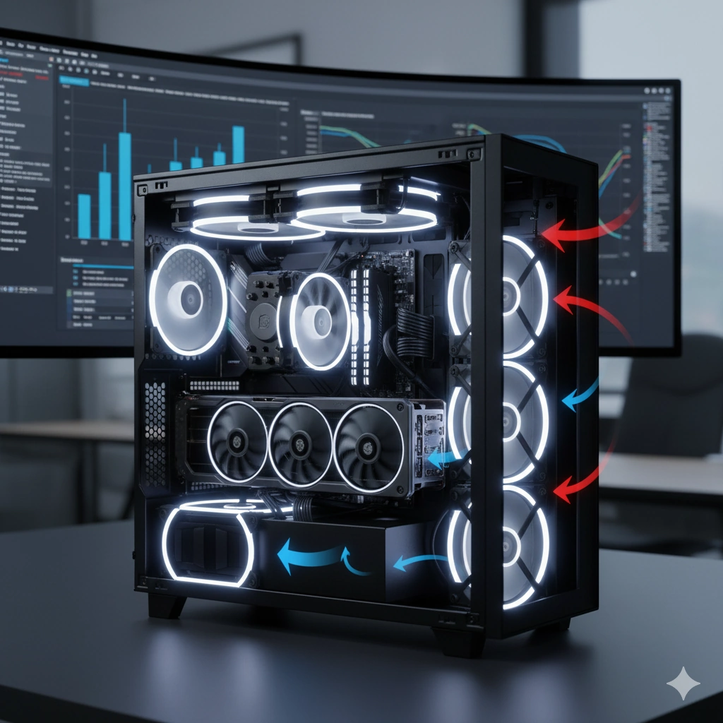 PC全体のGPUファン吸気排気の最適化