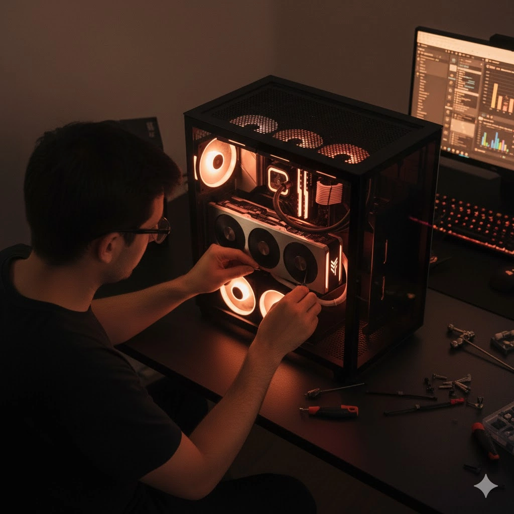 PCケースのグラボ縦置き冷却とパーツ選び