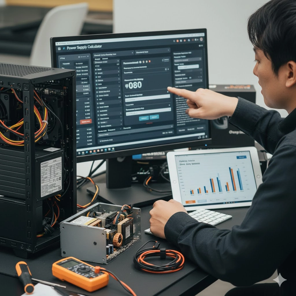 電源ユニットのワット数確認と容量計算の応用