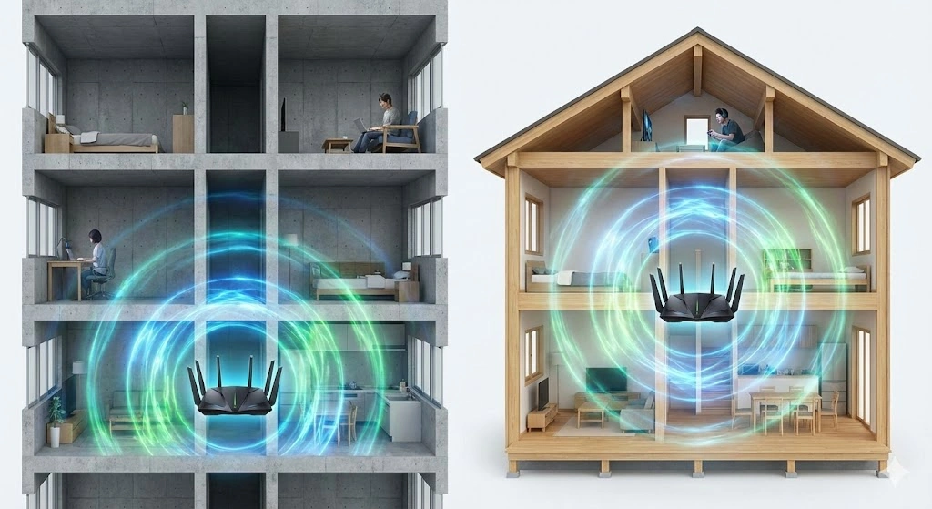 マンションや戸建てなど住環境に合わせた電波