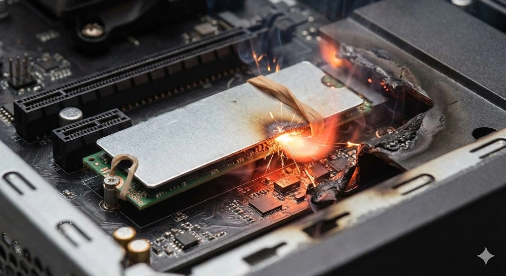 M.2 SSDヒートシンクの代用はリスクが高い