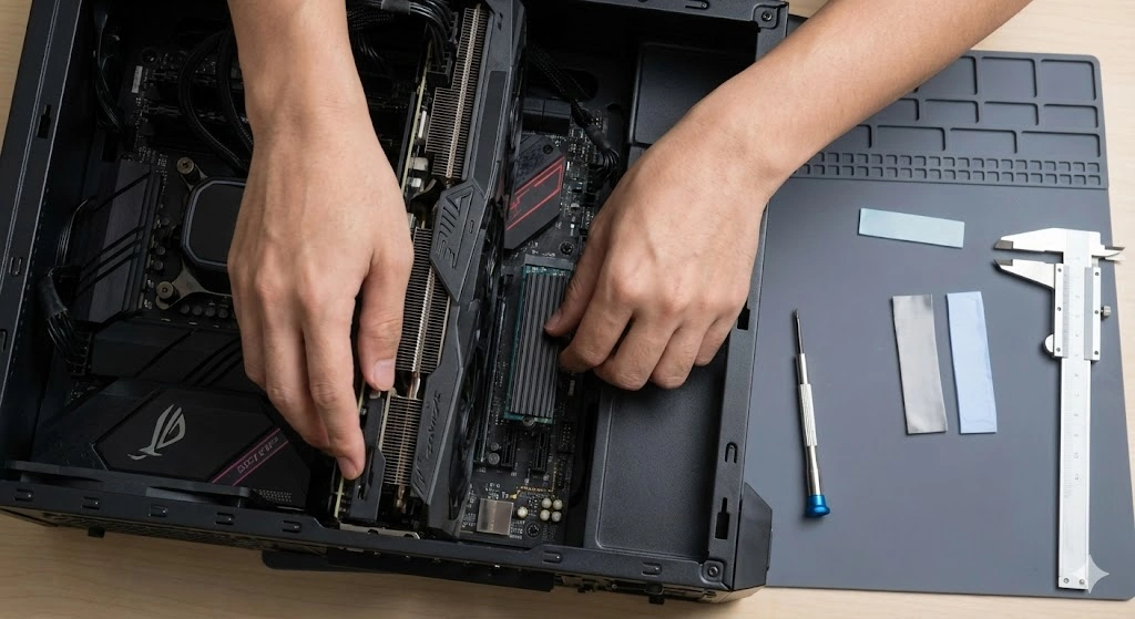 M.2 SSDヒートシンクとグラボ干渉の対策と手順