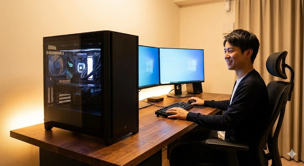 快適なPCケース左置きの導入方法