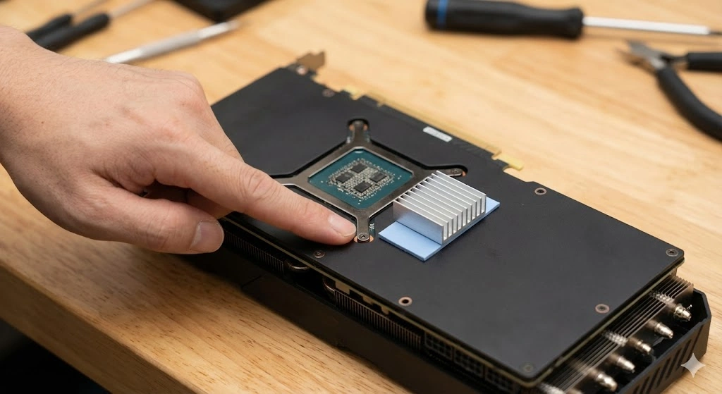 グラボにヒートシンクを乗せる正しい位置