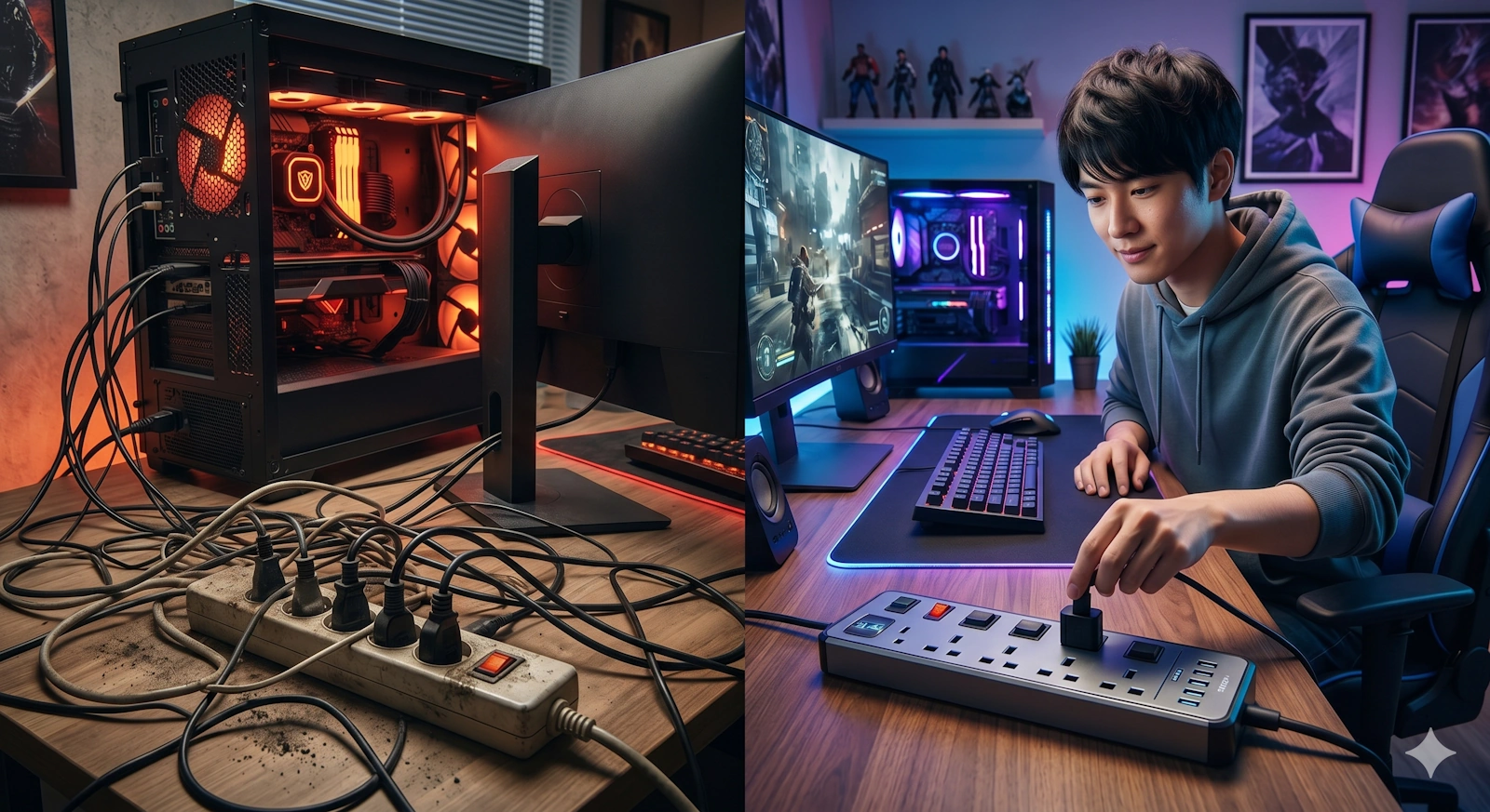 ゲーミングPCのタコ足配線は危険！安全な電源タップの選び方