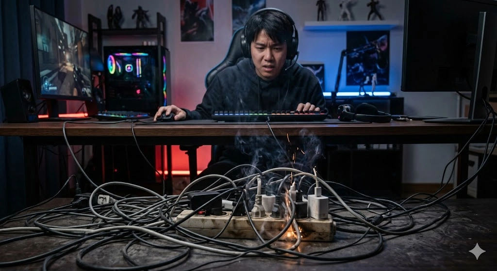 ゲーミングPCのタコ足配線が危険な理由