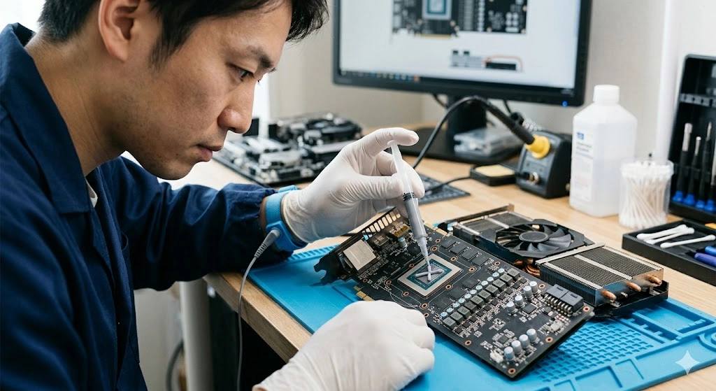 グリス塗布時の注意点と均等な圧着