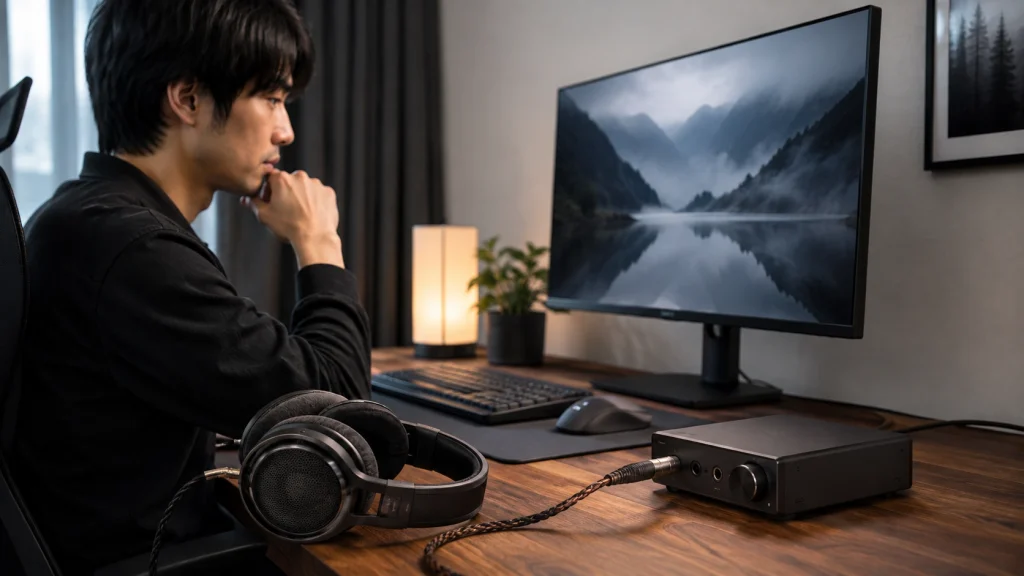 PCでヘッドフォンをUSB DACへバランス接続するオーディオ環境