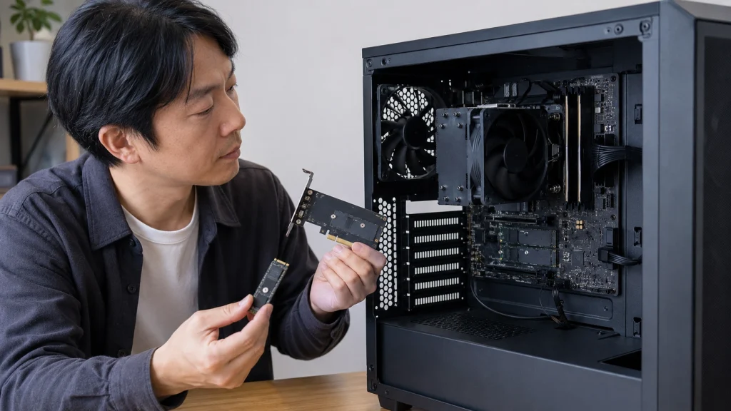 M.2増設カードとNVMe SSDを使った自作PCのストレージ増設