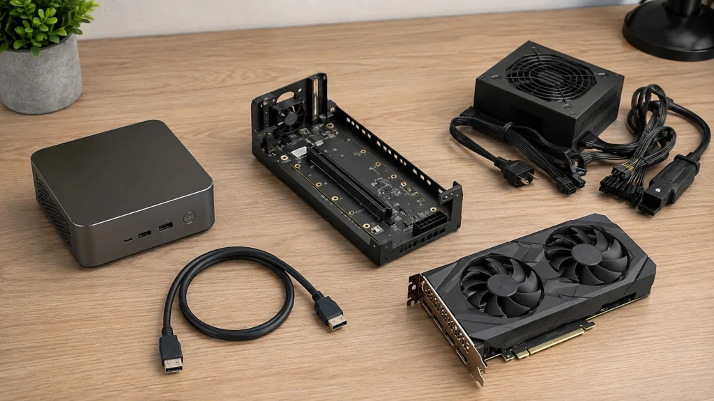 OCuLink eGPUに必要なミニPCとGPUドックと電源などの機器