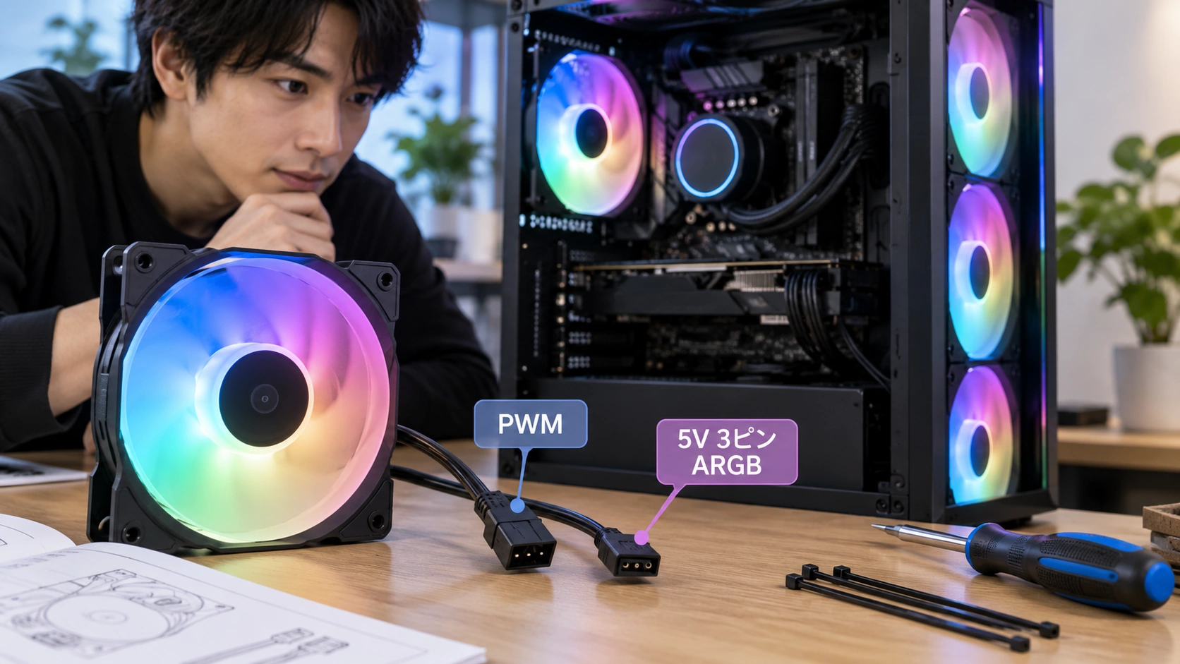 ARGBファンの接続方法｜5V3ピンとPWM配線の基本を解説