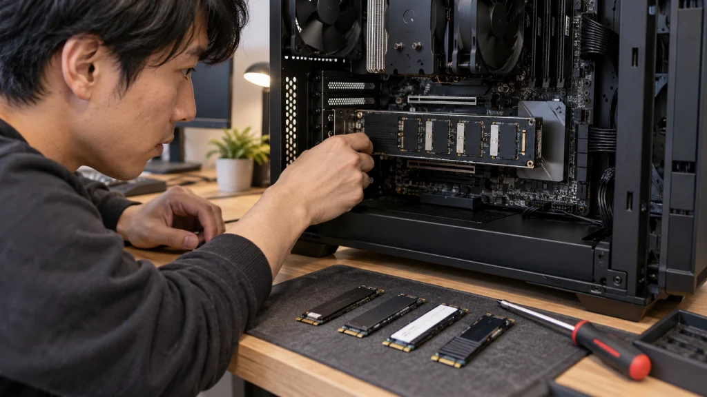 M.2増設カードとNVMe SSDが認識しない原因を確認する自作PC作業